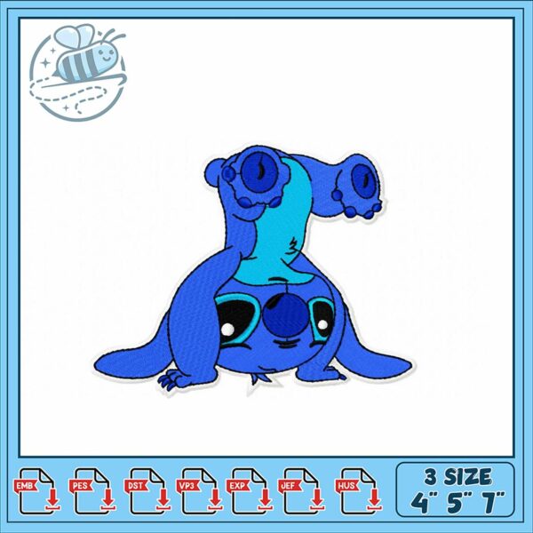 Blue Character Embroidery Design for All Projects
