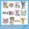 Bluey Cartoon Embroidery Bundle for Moms and Kids