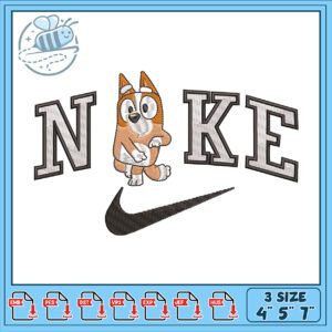 Bluey Nike Embroidery Design 4x5x7 Inch