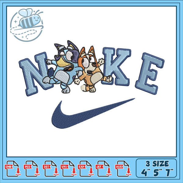 Bluey Nike Embroidery Design