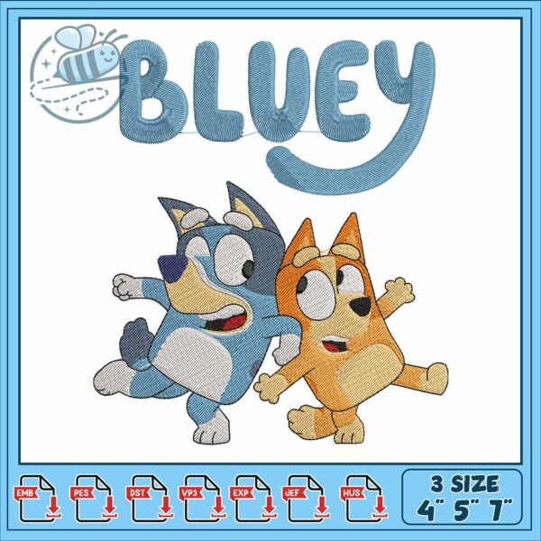 Bluey and bingo embroidery, bluey and bingo​​ embroidery