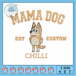 Bluey art dog mama embroidery, bluey pictures​ embroidery