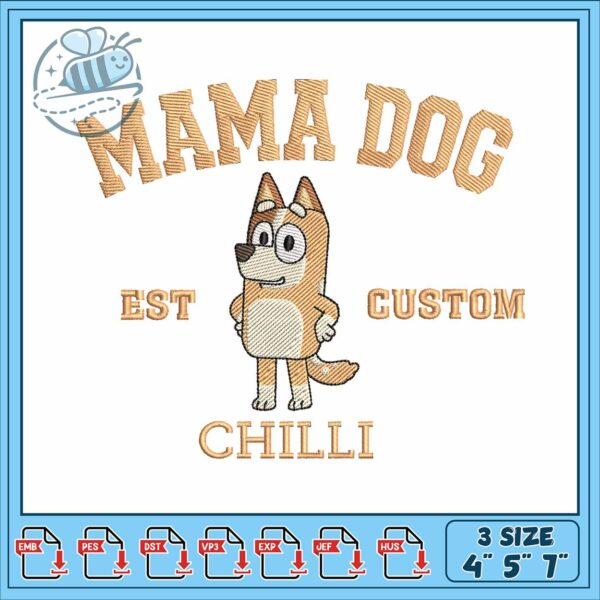 Bluey art dog mama embroidery, bluey pictures​ embroidery