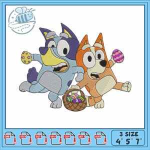 Bluey bingo easter art embroidery, bluey episodes​ embroidery