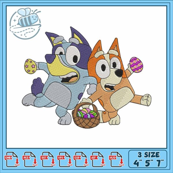 Bluey bingo easter art embroidery, bluey episodes​ embroidery