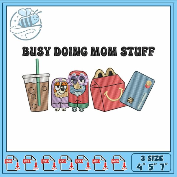 Bluey busy doing design embroidery, bluey season 3​ embroidery