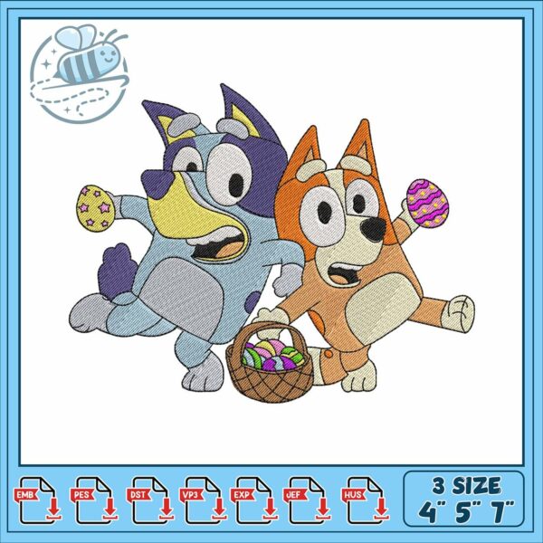 Bluey collect egg design embroidery, bluey the sign​​ embroidery
