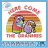 Bluey come grannies cartoon embroidery, bluey memes​ embroidery