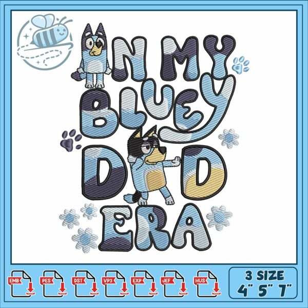 Bluey dad era embroidery, bluey surprise episode​​ embroidery