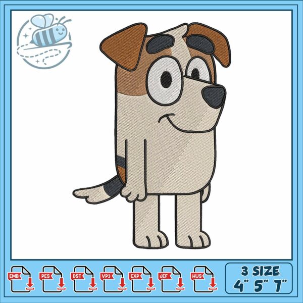 Bluey dog jack embroidery, bluey season 2​​​ embroidery
