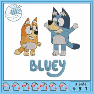 Bluey feel happy design embroidery, bluey minisodes​​​​​ embroidery