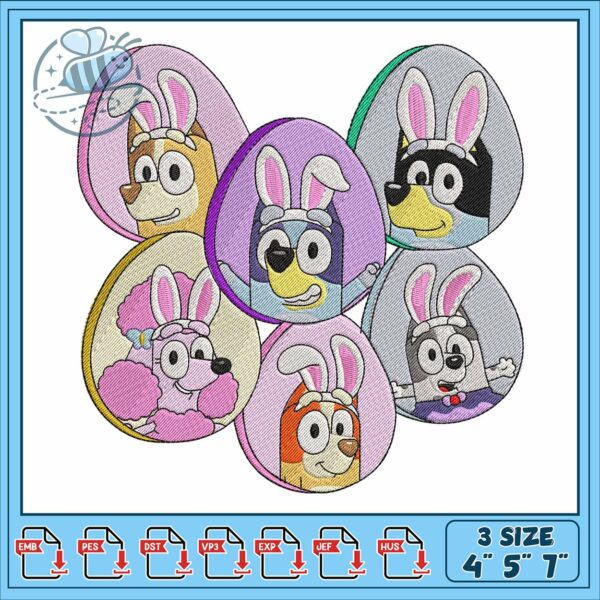 Bluey friends easter embroidery, bluey season 1​​ embroidery