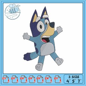 Bluey head cartoon embroidery, bingo from bluey​ embroidery