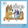Bluey mom hello heart embroidery, bluey clipart​ embroidery
