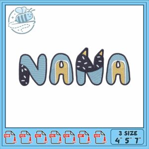 Bluey nana cartoon embroidery, bluey images​ embroidery
