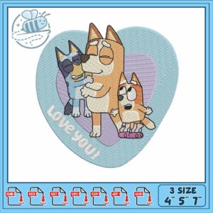 Bluey see mom design embroidery, bluey house​ embroidery