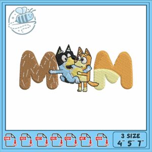 Bluey take bingo design embroidery, bluey costume​​​ embroidery
