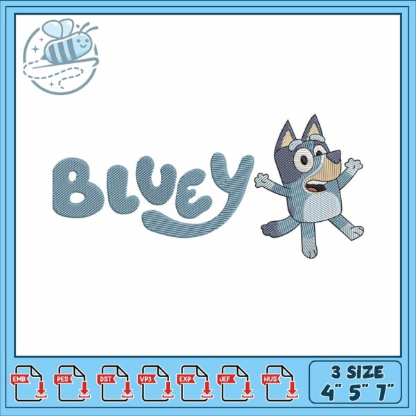 Bluey the cartoon embroidery, bluey backpack​ embroidery