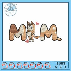 Bluey the chilli embroidery, bluey cartoon​ embroidery