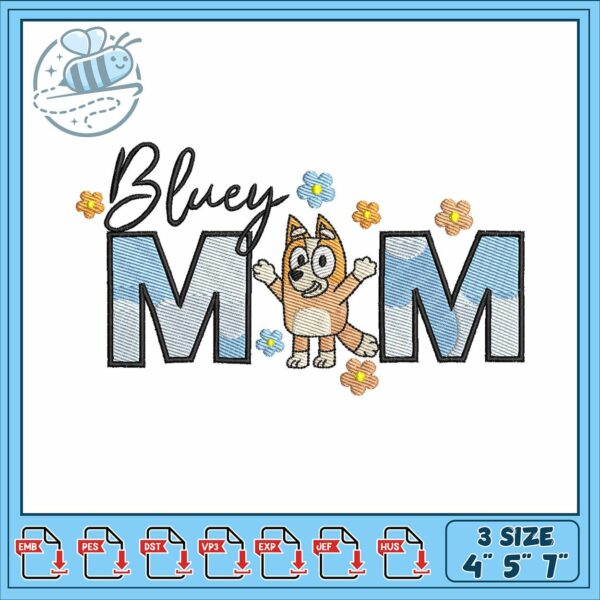 Bluey the logo design embroidery, new bluey episodes​​ embroidery