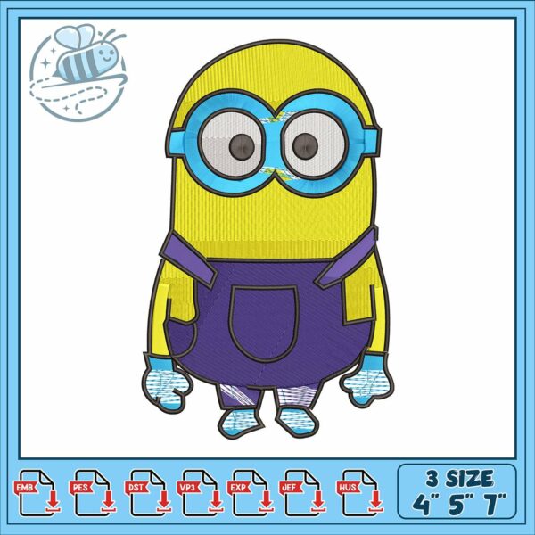 Bob the minion art design embroidery, minions​​ embroidery