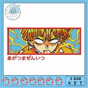 Bold Anime Style Embroidery Design for Projects