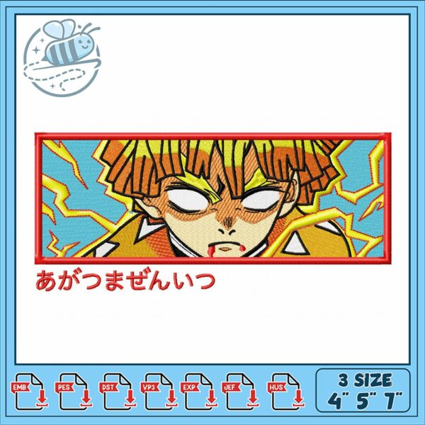 Bold Anime Style Embroidery Design for Projects