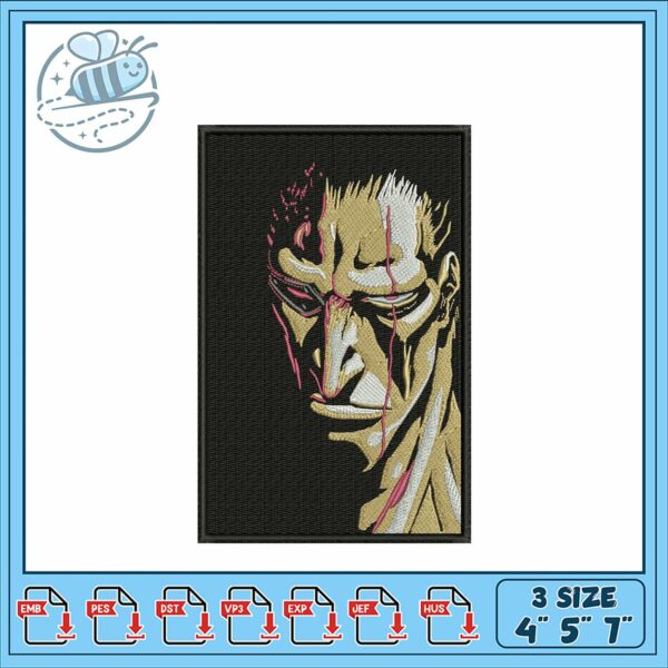 Bold Character Embroidery Design for Creative Projects