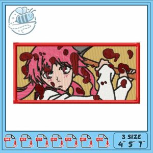 Bold Colorful Anime Embroidery Design for Projects