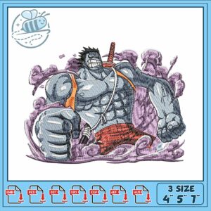 Bold Embroidery Design of Powerful Anime Character
