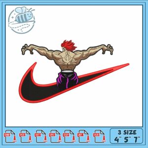 Bold Muscle Man Embroidery Design for Apparel
