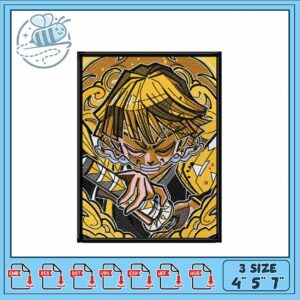 Bold Samurai Character Embroidery Design Pattern