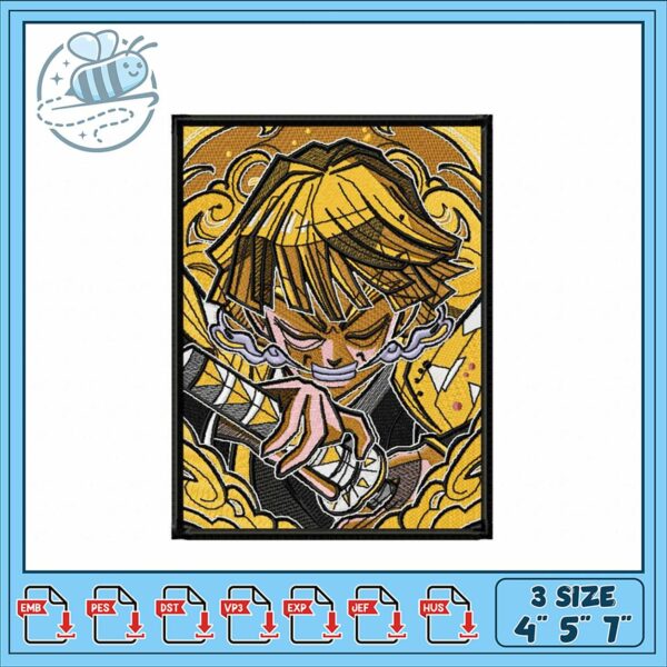 Bold Samurai Character Embroidery Design Pattern