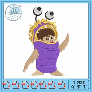 Boo monster inc cartoon embroidery, boo monster inc​​​ embroidery