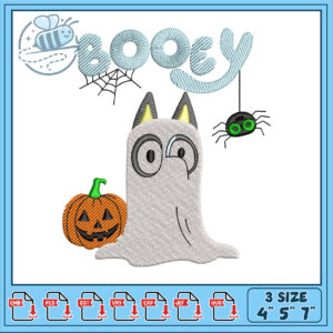 Booey Ghost Embroidery Design for Halloween Decor