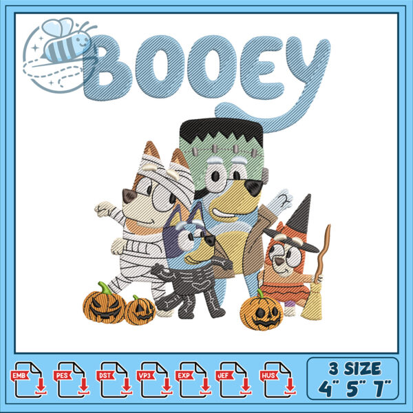 Booey Halloween Embroidery Design for Kids Fun