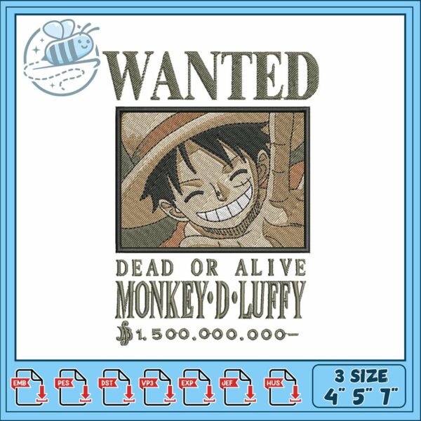 Bounty luffy embroidery , one piece luffy​​ ​embroidery