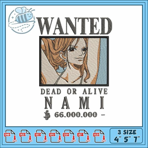 Bounty nami embroidery , nami one piece​ ​embroidery