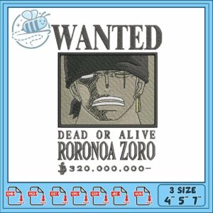 Bounty roronoa zoro embroidery