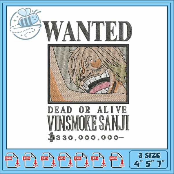 Bounty sanji embroidery , sanji one piece​ ​embroidery