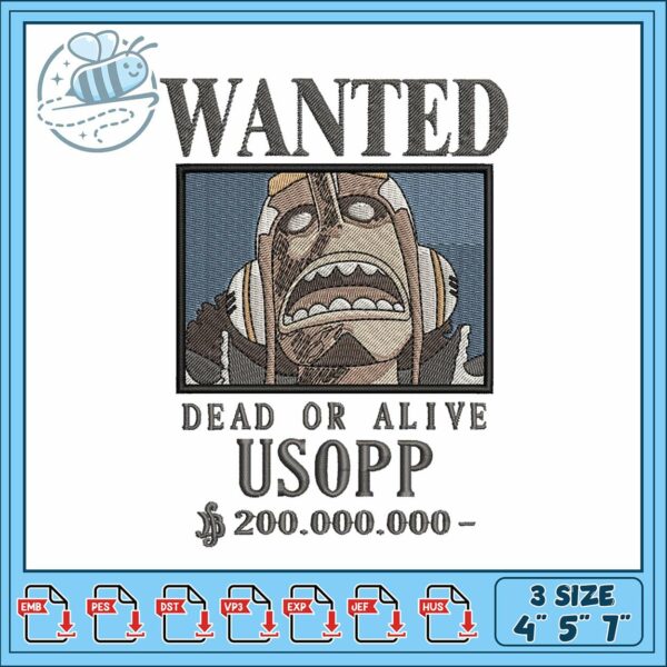 Bounty usopp embroidery , usopp one piece​ ​embroidery