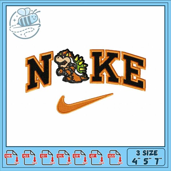 Bowser Inspired Noke Embroidery Design for Crafts