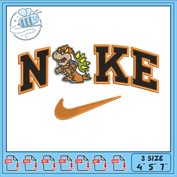 Bowser Nike Embroidery Design