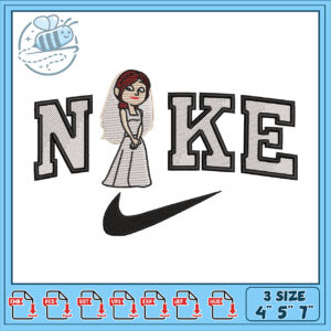 Bride Nike Embroidery Design 4x5x7 Inch