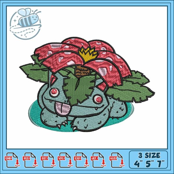 Bubasaur pokemon art embroidery, pokemon natures​ ​embroidery