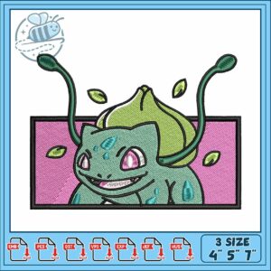 Bubasaur pokemon embroidery