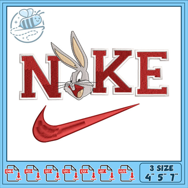 Bugs Bunny Inspired Nike Embroidery Design Set