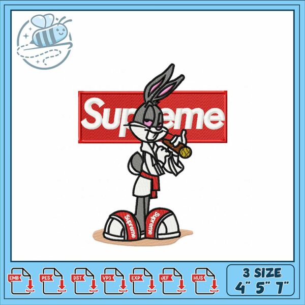 Bugs Bunny Supreme Embroidery Design for Apparel