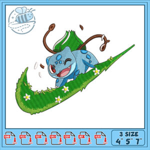 Bulbasaur Embroidery Design 4x5x7 Inch