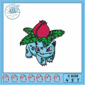 Bulbasaur Embroidery Design for Vintage Style Projects